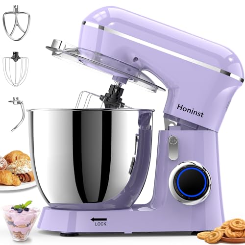 Honinst Stand Mixer, 6.5QT 10-Speed Tilt-Head Electric Stand Mixer, 3-In-1 Kitchen Mixer with Bowl, Dough Hook, Whisk and Beater, Food Mixer for Baking, Cake and Most Home Cooks, Purple - My Kitchen Products