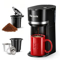 Horavie Small Single Serve Coffee Maker for K Cup and Grounds, Fast Brew One Cup Coffee Machine with One Button, 6 to 12 oz. Brew Sizes, Perfect for Home and Travel, Black - My Kitchen Products