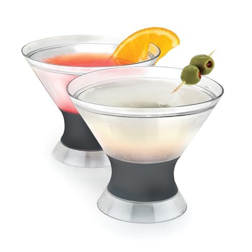 Host Freeze Insulated Martini Cooling Cups for Espresso Martinis, Gifts for Mom, Housewarming Gifts for Women, Plastic