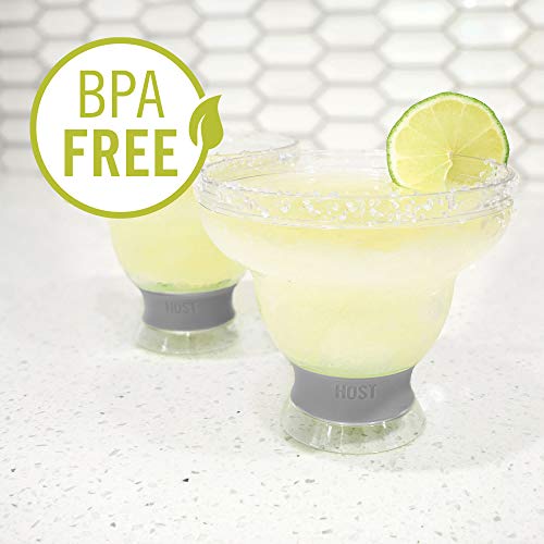 Host FREEZE Stemless Margarita Glasses, Insulated Plastic Cocktail Glasses for Frozen Drinks, Double Wall Chiller Cups for Beach, Outdoor Party, Home Bar, Margarita Gifts, 12 oz, Set of 2, Green - My Kitchen Products