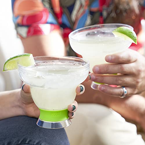 Host FREEZE Stemless Margarita Glasses, Insulated Plastic Cocktail Glasses for Frozen Drinks, Double Wall Chiller Cups for Beach, Outdoor Party, Home Bar, Margarita Gifts, 12 oz, Set of 2, Green - My Kitchen Products