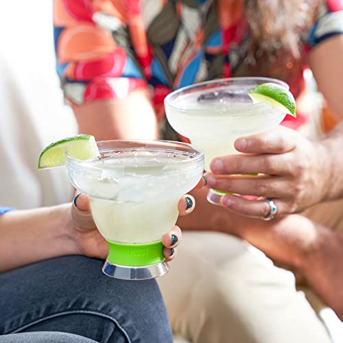 Host FREEZE Stemless Margarita Glasses, Insulated Plastic Cocktail Glasses for Frozen Drinks, Double Wall Chiller Cups for Beach, Outdoor Party, Home Bar, Margarita Gifts, 12 oz, Set of 2, Green - My Kitchen Products