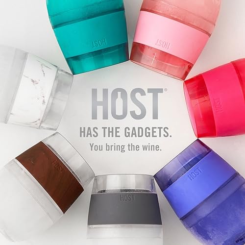Host Wine Freeze Cup Set of 2 - Plastic Double Wall Insulated Wine Cooling Freezable Drink Glasses with Freezing Gel, Wine Glass Gift for Red and White Wine, 8.5 oz Marble - My Kitchen Products