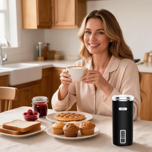 HOTSPIRE Milk Frother and Steamer, 6-in-1 Electric Milk Frother, Automatic Hot & Cold Foam Maker, Stainless Steel Nonstick Interior, 8.5oz, for Latte, Cappuccino - My Kitchen Products