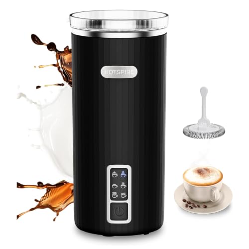 HOTSPIRE Milk Frother and Steamer, 6-in-1 Electric Milk Frother, Automatic Hot & Cold Foam Maker, Stainless Steel Nonstick Interior, 8.5oz, for Latte, Cappuccino - My Kitchen Products