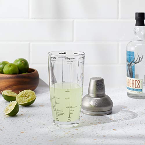Houdini 24oz Glass Cocktail Shaker, Includes Six Recipes - My Kitchen Products