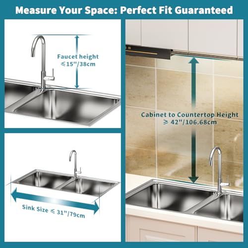 HOWDIA Stainless Steel 2-Tier Over The Sink Dish Drying Rack with Utensil Holder, Large, for Kitchen Counter - My Kitchen Products