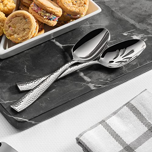 Hudson Essentials Hammered 18/10 Stainless Steel Hostess Serving Utensil Set, 8-Piece Set with Cake Knife, Cake Server and Lasagna Pie Server, Dishwasher Safe - My Kitchen Products