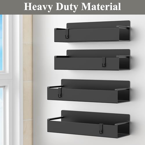 HuggieGems 4 Pack Magnetic Spice Rack Organizer for Refrigerator and Oven, Black Fridge Organizers and Storage for Kitchen - My Kitchen Products