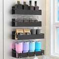 HuggieGems 4 Pack Magnetic Spice Rack Organizer for Refrigerator and Oven, Black Fridge Organizers and Storage for Kitchen - My Kitchen Products