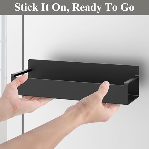 HuggieGems 4 Pack Magnetic Spice Rack Organizer for Refrigerator and Oven, Black Fridge Organizers and Storage for Kitchen - My Kitchen Products