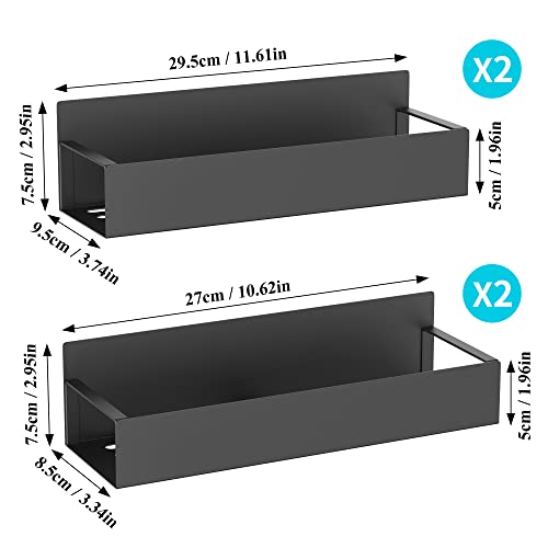 HuggieGems Metal 4 Pack Magnetic Spice Storage Rack Organizer for Refrigerator and Oven, Black Fridge Organizers and Storage, Metal - My Kitchen Products