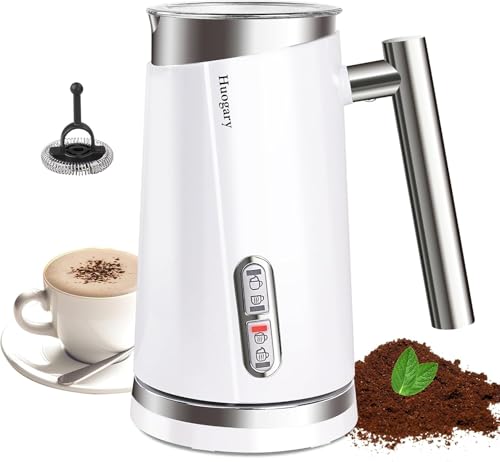 Huogary Milk Frother, 4 in 1 Electric Milk Steamer, Automatic Hot & Cold Foam Maker, Milk Warmer for Coffee, Latte, Cappuccino, Macchiato, 120V White - My Kitchen Products