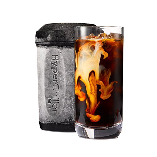 HyperChiller HC2 Patented Iced Coffee/Beverage Cooler, NEW, IMPROVED,STRONGER AND MORE DURABLE! Ready in One Minute, Reusable for Iced Tea, Wine, Spirits, Alcohol, Juice, 12.5 Oz, Black - My Kitchen Products
