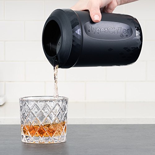HyperChiller HC2 Patented Iced Coffee/Beverage Cooler, NEW, IMPROVED,STRONGER AND MORE DURABLE! Ready in One Minute, Reusable for Iced Tea, Wine, Spirits, Alcohol, Juice, 12.5 Oz, Black - My Kitchen Products