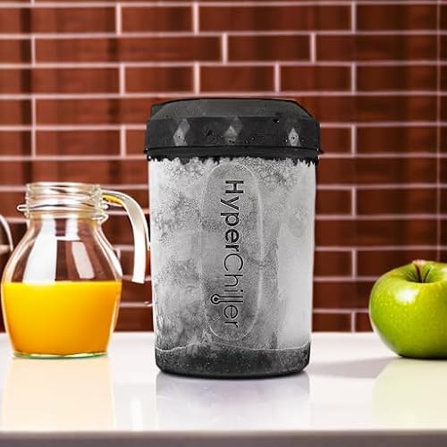 HyperChiller HC2 Patented Iced Coffee/Beverage Cooler, NEW, IMPROVED,STRONGER AND MORE DURABLE! Ready in One Minute, Reusable for Iced Tea, Wine, Spirits, Alcohol, Juice, 12.5 Oz, Black - My Kitchen Products