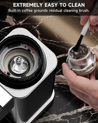 IAGREEA Conical Burr Coffee Grinder, 48 Grind Settings, 450RPM Low-Speed Anti-Static, Precision Timer, Portafilter Holder for Espresso, Drip, French Press, Cold Brew, Stainless Steel - My Kitchen Products