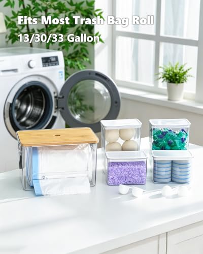 iCASA 5 in 1 Trash Bag Dispenser Laundry Pod Container Under Sink Organizer - My Kitchen Products