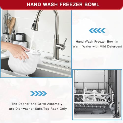 Ice Cream Maker Attachment for KitchenAid Stand Mixer, Compatible with 4.5/5QT & 6QT Stand Mixers, 2 Quart Frozen Kitchenaid Ice Cream Maker Attachment Ice Cream Bowl for Yogurt/Sorbet Gelato - My Kitchen Products