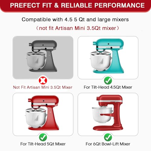 Ice Cream Maker Attachment for KitchenAid Stand Mixer, Compatible with 4.5/5QT & 6QT Stand Mixers, 2 Quart Frozen Kitchenaid Ice Cream Maker Attachment Ice Cream Bowl for Yogurt/Sorbet Gelato - My Kitchen Products