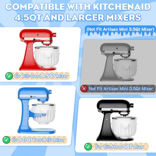 Ice Cream Maker Attachment for KitchenAid Stand Mixers, 2 Quart Ice Cream & Sorbet Gelato Maker Attachment - Fits 4.5QT and Larger KitchenAid Stand Mixers by GVODE - My Kitchen Products
