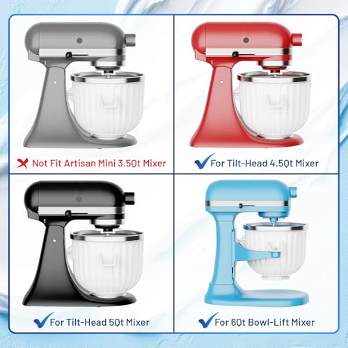 Ice Cream Maker Attachment for Kitchenaid Stand Mixers, Ice Cream Maker Machine Compatible with 4.5QT and Larger KitchenAid Mixers, 2-Quart Capacity, Sorbet and Gelato Maker Accessory by TPGSING - My Kitchen Products