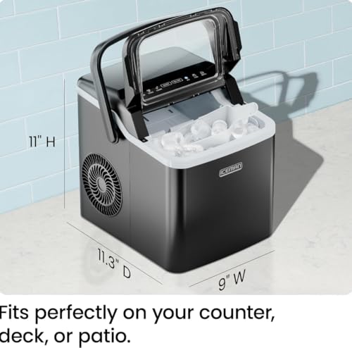 ICEMAN Dual-Size Ice Maker Countertop - Portable Ice Machine, Large and Small Ice Machine Maker with Self Cleaning, 9 Cubes in 7 Mins, 22lbs/24hrs, for Home, Kitchen, Office, Party, Ice Scoop Included - My Kitchen Products