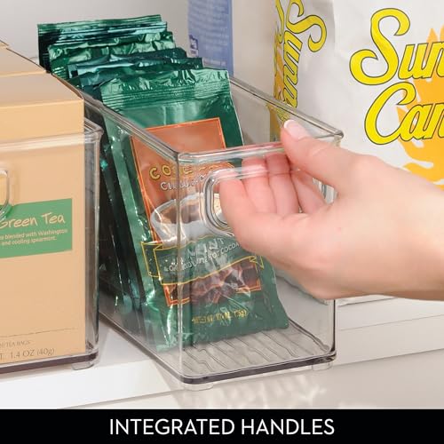 iDesign Slim Clear Plastic Stackable Storage Bin, Tall Narrow, 4-Pack - My Kitchen Products