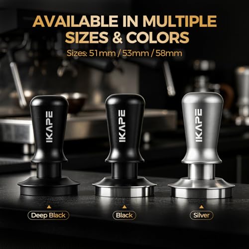 IKAPE 53.3mm Espresso Tamper, Premium Barista Coffee Tamper with Calibrated Spring Loaded, Threaded Stainless Steel Base Tamper Fits for Breville Series 54mm Portafilter Basket - My Kitchen Products