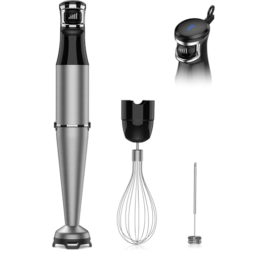 Immersion Blender Handheld 1100W 3 in 1 Corded Stick Hand Blenders for Kitchen with Trigger Speed Control, with Whisk, Milk Frother Attachemnts, Perfect Emulsifier for Soup, Smoothie, Puree - My Kitchen Products