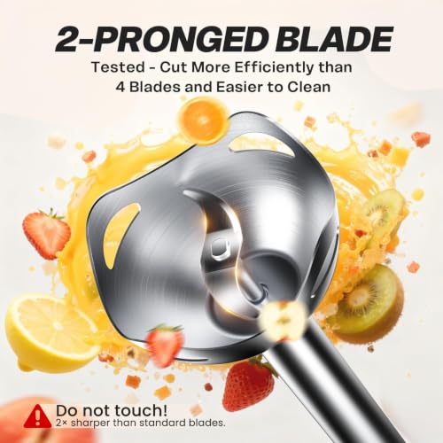 Immersion Blender Handheld, Corded Electric Blenders Portable Stick Mixer with 2 Mixing Speed and Stainless Steel Blades Emulsifier for Effortless Blending Soup, Smoothies, Puree or Baby Food - My Kitchen Products