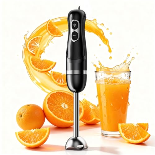 Immersion Blender Handheld, Corded Electric Blenders Portable Stick Mixer with 2 Mixing Speed and Stainless Steel Blades Emulsifier for Effortless Blending Soup, Smoothies, Puree or Baby Food - My Kitchen Products