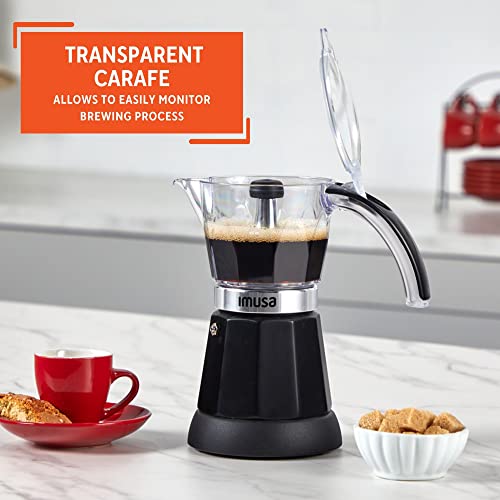 IMUSA 6 or 3 Cup Electric Espresso Maker Black Coffee Machine for Cuban Coffee, Moka and Espresso Drinks - My Kitchen Products