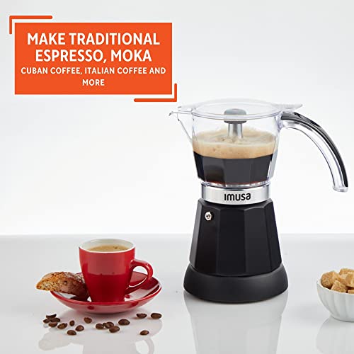 IMUSA 6 or 3 Cup Electric Espresso Maker Black Coffee Machine for Cuban Coffee, Moka and Espresso Drinks - My Kitchen Products