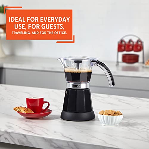 IMUSA 6 or 3 Cup Electric Espresso Maker Black Coffee Machine for Cuban Coffee, Moka and Espresso Drinks - My Kitchen Products