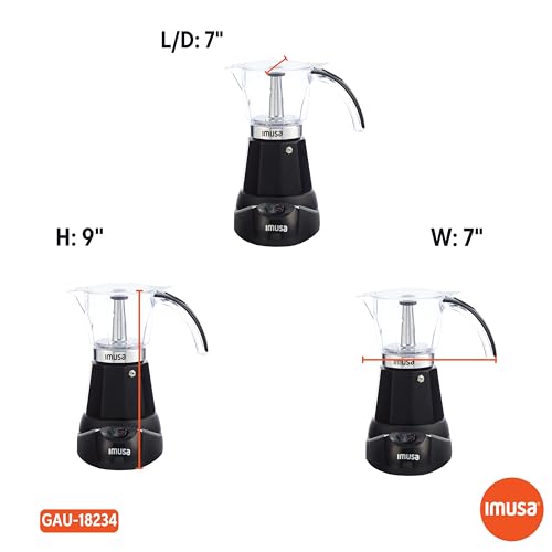 IMUSA 6 or 3 Cup Electric Espresso Maker Black Coffee Machine for Cuban Coffee, Moka and Espresso Drinks - My Kitchen Products