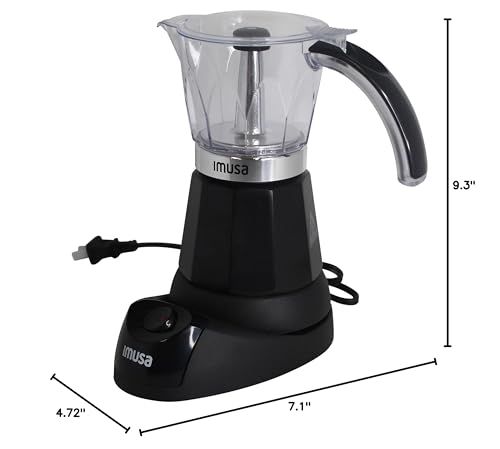 IMUSA 6 or 3 Cup Electric Espresso Maker Black Coffee Machine for Cuban Coffee, Moka and Espresso Drinks - My Kitchen Products