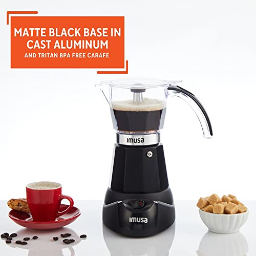 IMUSA 6 or 3 Cup Electric Espresso Maker Black Coffee Machine for Cuban Coffee, Moka and Espresso Drinks - My Kitchen Products
