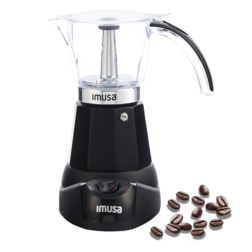 IMUSA 6 or 3 Cup Electric Espresso Maker Black Coffee Machine for Cuban Coffee, Moka and Espresso Drinks - My Kitchen Products