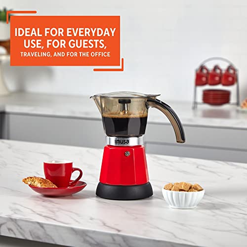 IMUSA 6 or 3cup Electric Espresso Maker, Red - My Kitchen Products