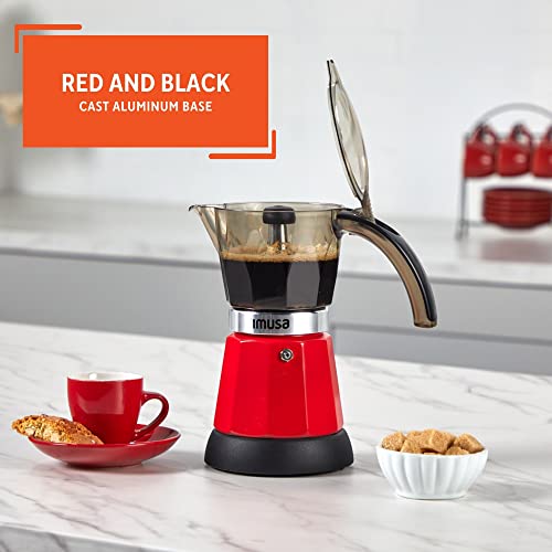 IMUSA 6 or 3cup Electric Espresso Maker, Red - My Kitchen Products