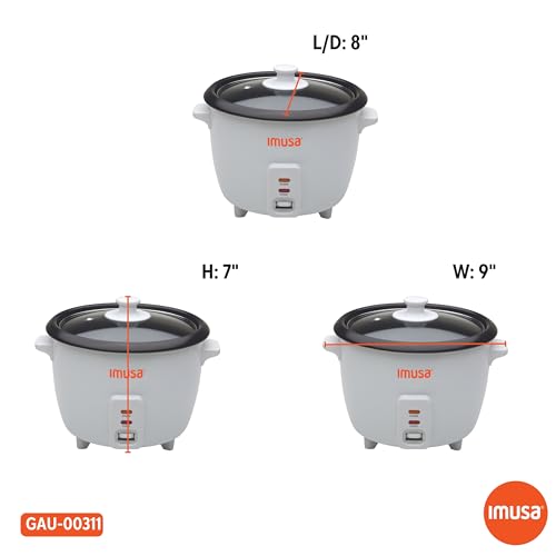 IMUSA Mini Electric Rice Cooker 6 Cup Cooked 3 Cup Uncooked – Ceramic Nonstick Pot, Small Multi Cooker for Rice, Quinoa, Oatmeal, Stew – Keep Warm – Compact for Dorm RV Kitchen - My Kitchen Products