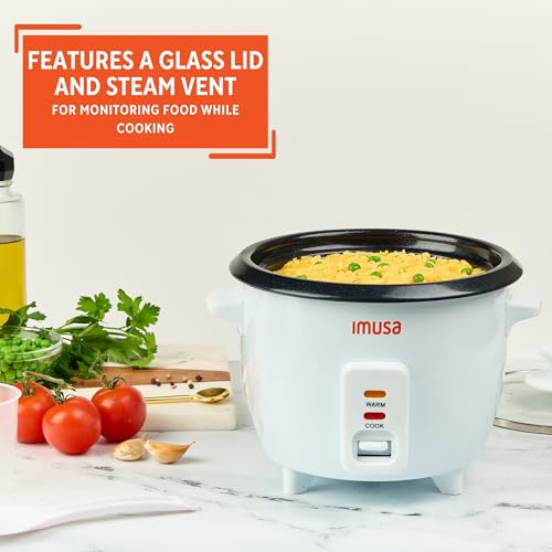 IMUSA Mini Electric Rice Cooker 6 Cup Cooked 3 Cup Uncooked – Ceramic Nonstick Pot, Small Multi Cooker for Rice, Quinoa, Oatmeal, Stew – Keep Warm – Compact for Dorm RV Kitchen - My Kitchen Products
