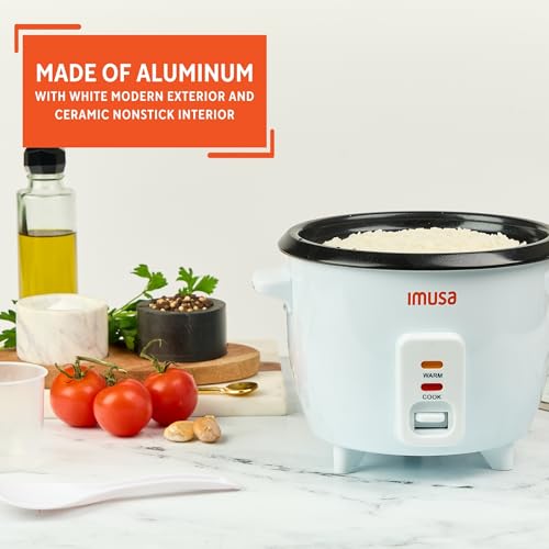IMUSA Mini Electric Rice Cooker 6 Cup Cooked 3 Cup Uncooked – Ceramic Nonstick Pot, Small Multi Cooker for Rice, Quinoa, Oatmeal, Stew – Keep Warm – Compact for Dorm RV Kitchen - My Kitchen Products