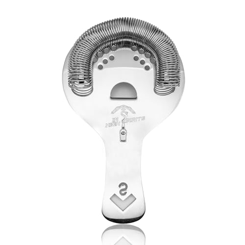 In High Spirits Hawthorne Strainer for Bartenders, Stainless Steel, Professional Cocktail Tool with Tight