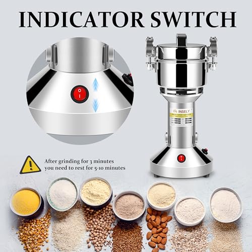 INSELY Grain Mill 150g, flour mill grinder for home, Electric Stainless Steel Grain Grinder for Wheat, Spices, coffee,Corn and Other Dry Food Grinders for Kitchen - My Kitchen Products