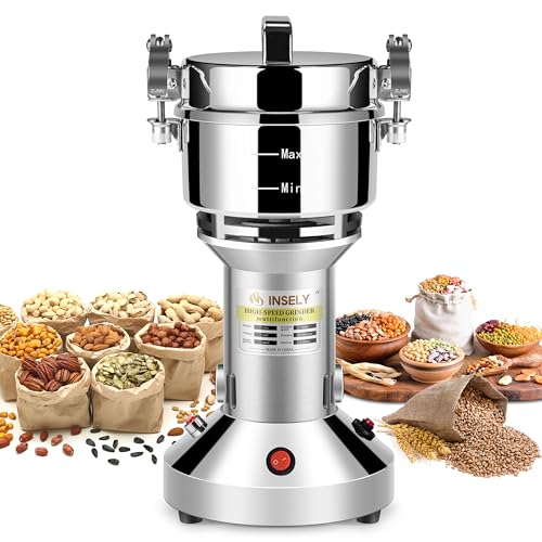 INSELY Grain Mill 150g, flour mill grinder for home, Electric Stainless Steel Grain Grinder for Wheat, Spices, coffee,Corn and Other Dry Food Grinders for Kitchen - My Kitchen Products