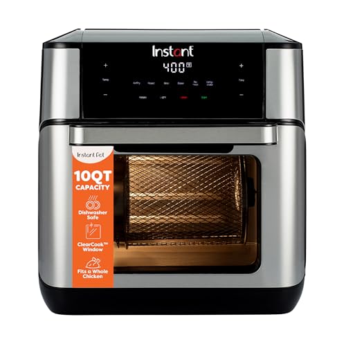 Instant Pot 10QT Air Fryer, 7-in-1 Functions with EvenCrisp Technology that Crisps, Broils, Bakes, Roasts, Dehydrates, Reheats & Rotisseries, Includes over 100 In-App Recipes, Stainless Steel - My Kitchen Products