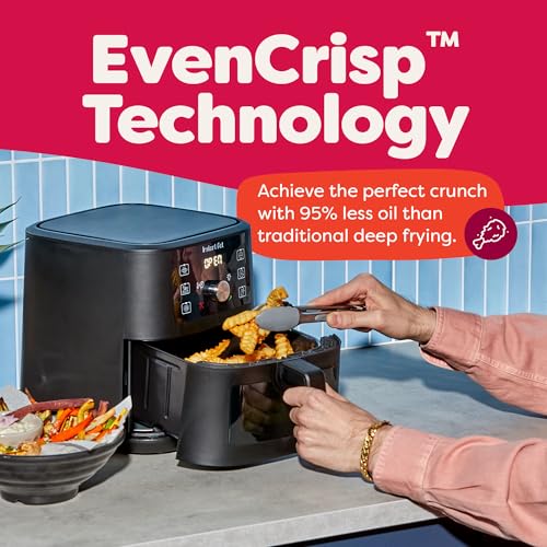 Instant Pot 4Qt Vortex 6-in-1 Mini Air Fryer, Custom Program Options, Air Fry, Broil, Roast, Dehydrate, Bake, Reheat, Black, 4 Quarts - My Kitchen Products