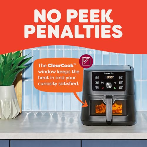 Instant Pot 4Qt Vortex 6-in-1 Mini Air Fryer, Custom Program Options, Air Fry, Broil, Roast, Dehydrate, Bake, Reheat, Black, 4 Quarts - My Kitchen Products